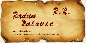Radun Malović vizit kartica